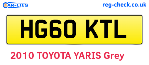 HG60KTL are the vehicle registration plates.