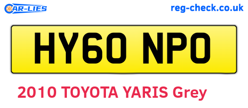 HY60NPO are the vehicle registration plates.