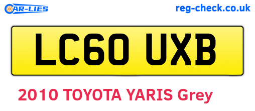 LC60UXB are the vehicle registration plates.