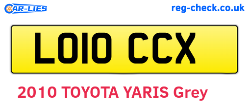 LO10CCX are the vehicle registration plates.