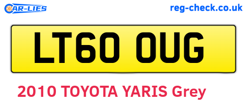 LT60OUG are the vehicle registration plates.