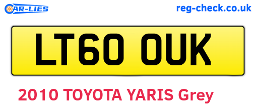 LT60OUK are the vehicle registration plates.