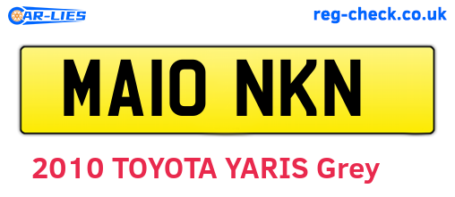 MA10NKN are the vehicle registration plates.