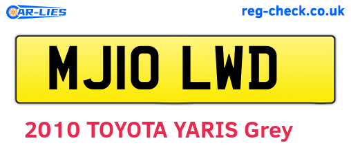 MJ10LWD are the vehicle registration plates.
