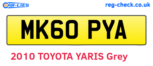 MK60PYA are the vehicle registration plates.