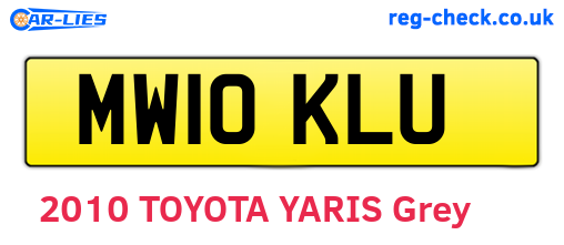 MW10KLU are the vehicle registration plates.