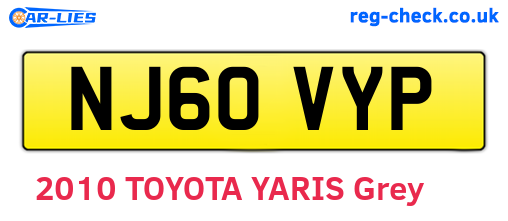 NJ60VYP are the vehicle registration plates.