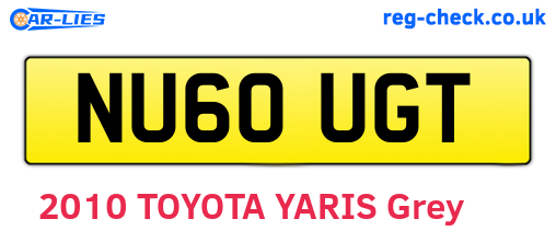 NU60UGT are the vehicle registration plates.