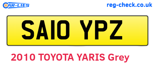 SA10YPZ are the vehicle registration plates.
