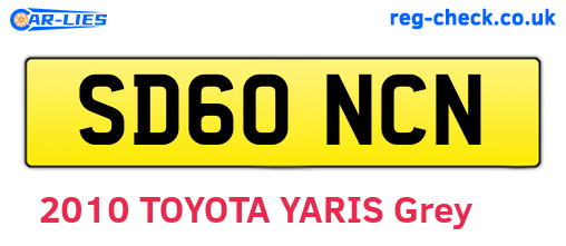 SD60NCN are the vehicle registration plates.