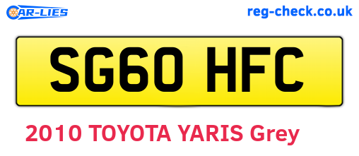 SG60HFC are the vehicle registration plates.