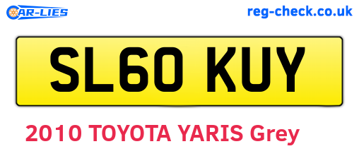 SL60KUY are the vehicle registration plates.