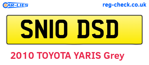 SN10DSD are the vehicle registration plates.