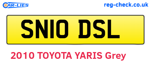 SN10DSL are the vehicle registration plates.