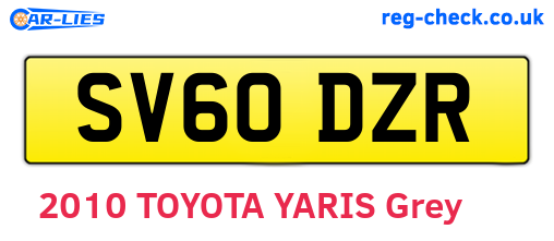 SV60DZR are the vehicle registration plates.