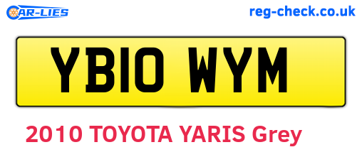 YB10WYM are the vehicle registration plates.