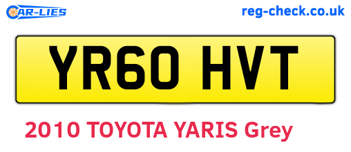 YR60HVT are the vehicle registration plates.