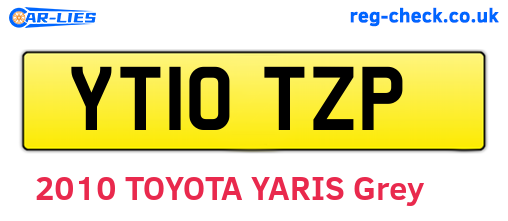 YT10TZP are the vehicle registration plates.