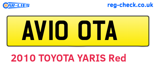 AV10OTA are the vehicle registration plates.