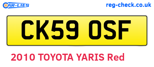 CK59OSF are the vehicle registration plates.