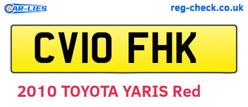 CV10FHK are the vehicle registration plates.