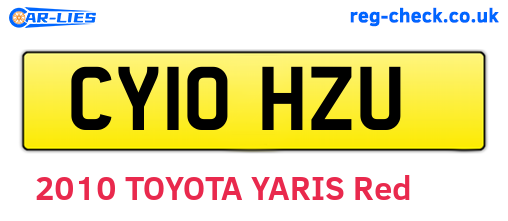 CY10HZU are the vehicle registration plates.