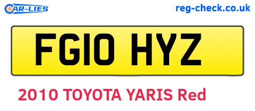 FG10HYZ are the vehicle registration plates.