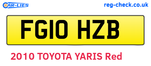 FG10HZB are the vehicle registration plates.