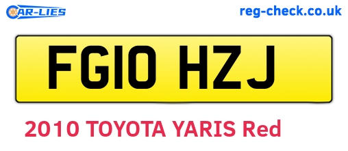 FG10HZJ are the vehicle registration plates.
