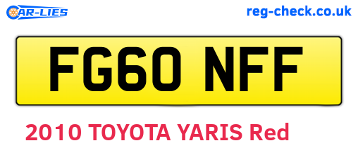 FG60NFF are the vehicle registration plates.