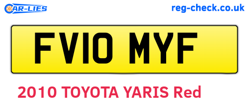 FV10MYF are the vehicle registration plates.