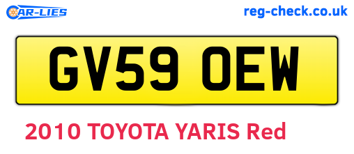 GV59OEW are the vehicle registration plates.
