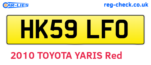 HK59LFO are the vehicle registration plates.