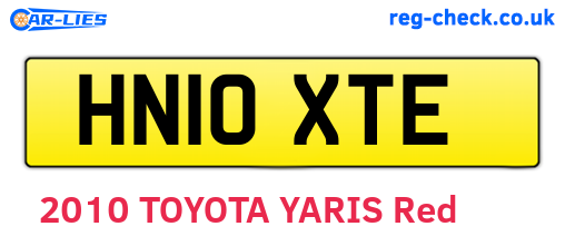 HN10XTE are the vehicle registration plates.