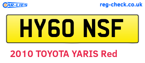 HY60NSF are the vehicle registration plates.