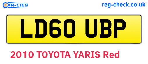 LD60UBP are the vehicle registration plates.