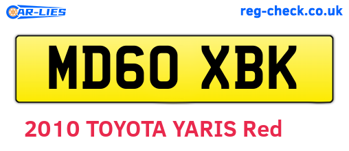MD60XBK are the vehicle registration plates.