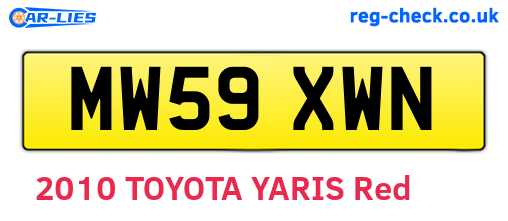 MW59XWN are the vehicle registration plates.