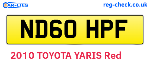 ND60HPF are the vehicle registration plates.