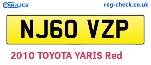 NJ60VZP are the vehicle registration plates.