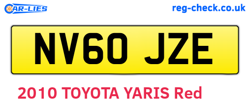 NV60JZE are the vehicle registration plates.
