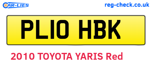 PL10HBK are the vehicle registration plates.