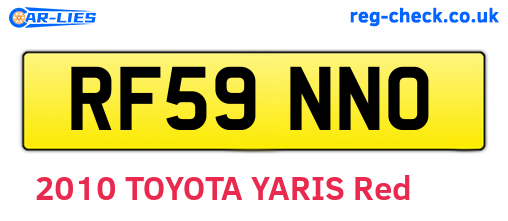 RF59NNO are the vehicle registration plates.