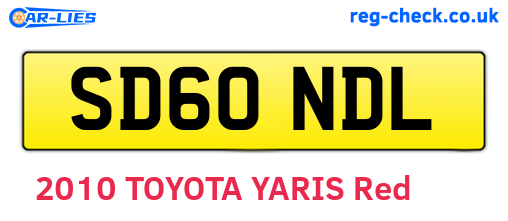 SD60NDL are the vehicle registration plates.