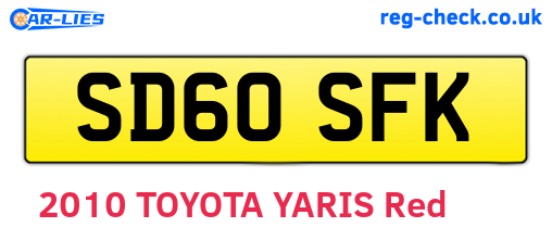 SD60SFK are the vehicle registration plates.