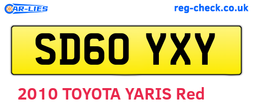 SD60YXY are the vehicle registration plates.