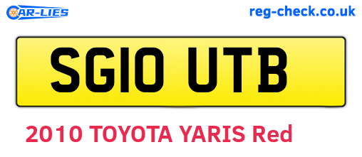 SG10UTB are the vehicle registration plates.