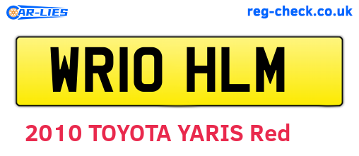 WR10HLM are the vehicle registration plates.