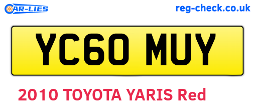 YC60MUY are the vehicle registration plates.