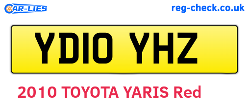 YD10YHZ are the vehicle registration plates.